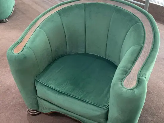 10 x Stylish Art Deco Green Velvet Armchair