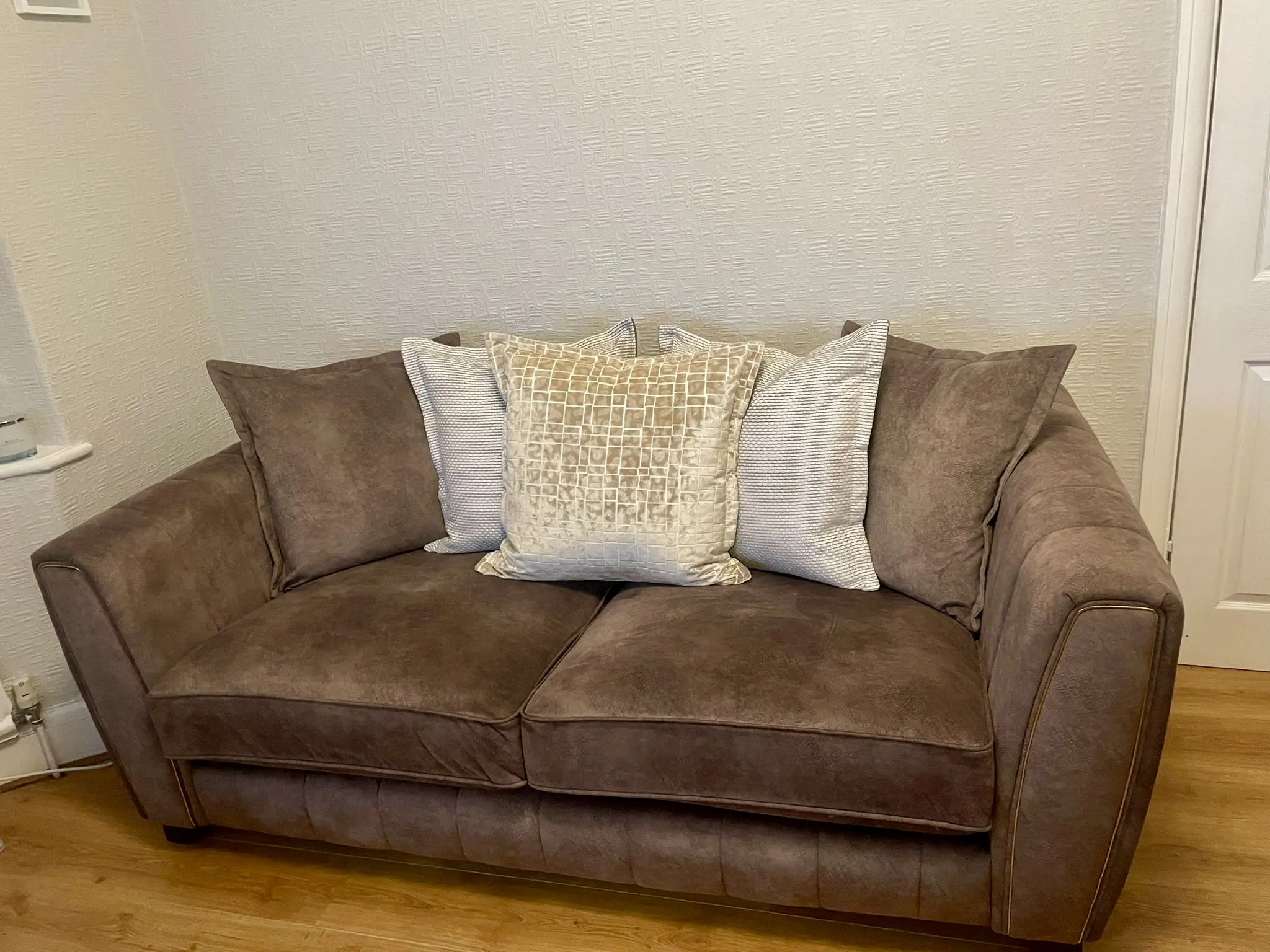 DFS Cherished 3 seater pillow back sofa & cuddler pillow back sofa