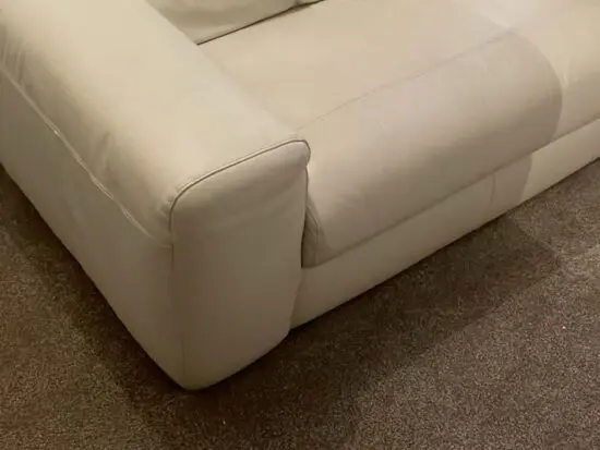 Cream Italian leather Love Seat Sofa