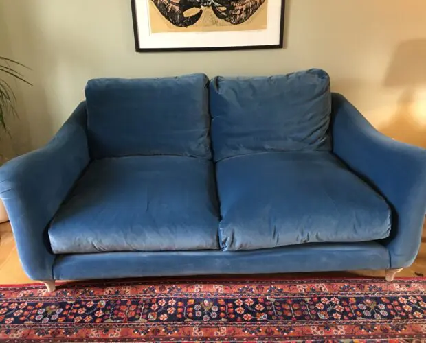 Loaf Medium Bumpster sofa in shipping forecast clever velvet