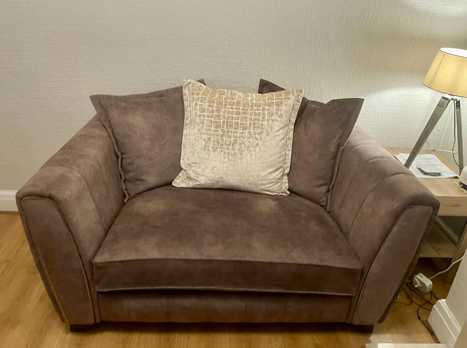 DFS Cherished 3 seater pillow back sofa & cuddler pillow back sofa