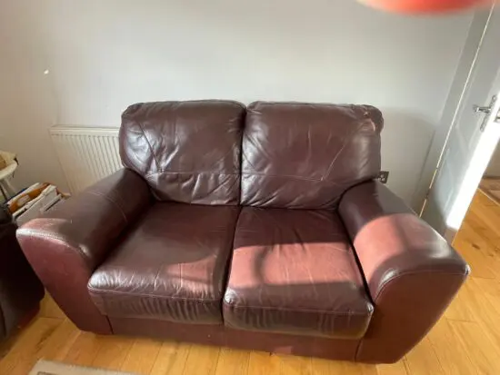 Brown Leather 2 seater sofa