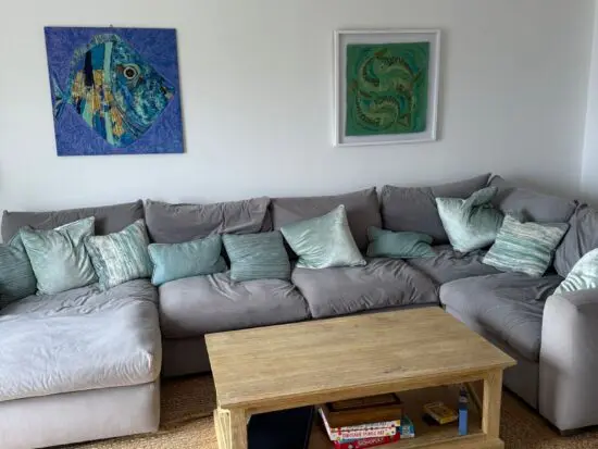 Snug warm grey colour ‘cloud sundae’ U shaped sofa