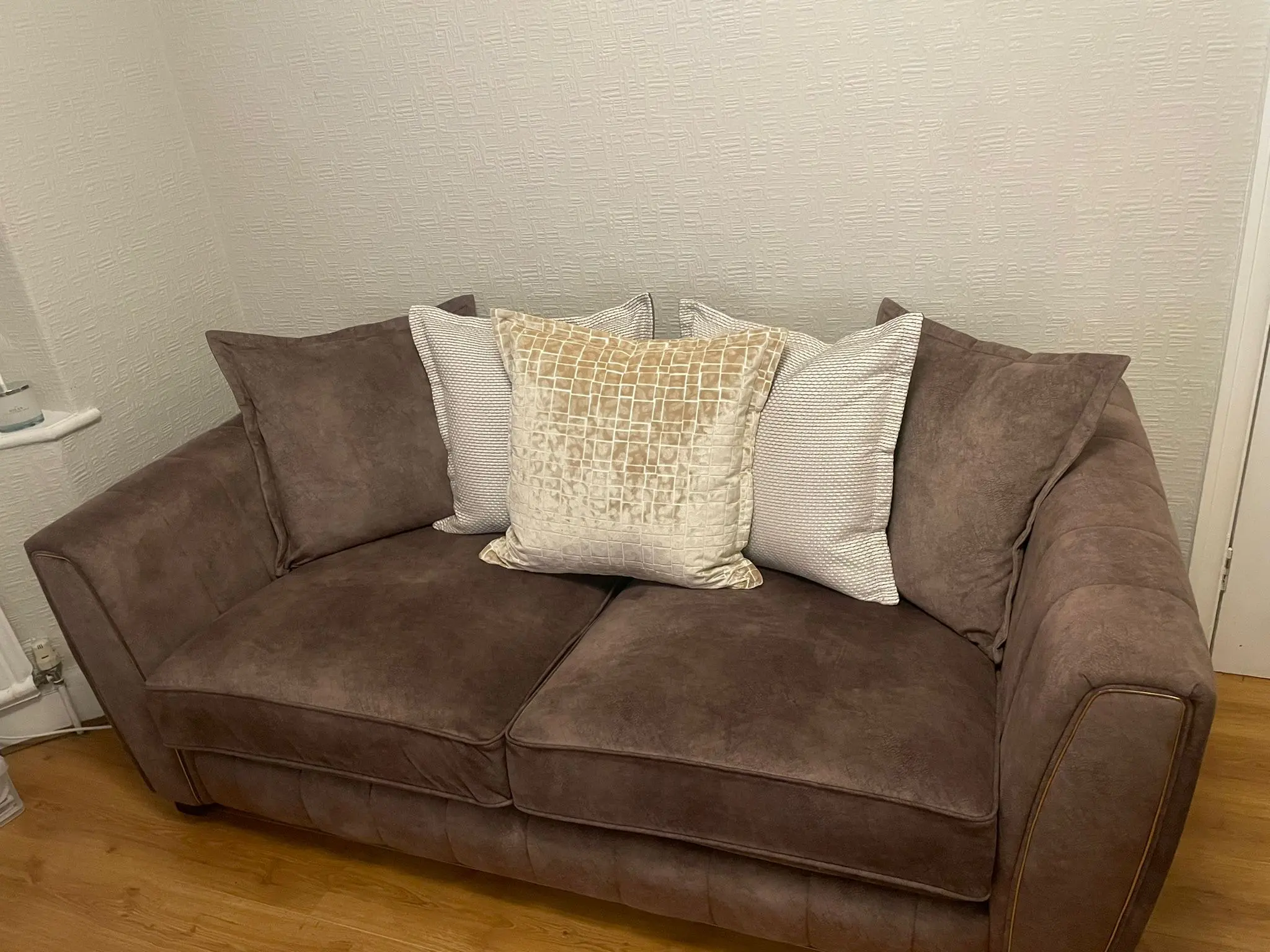 DFS Cherished 3 seater pillow back sofa & cuddler pillow back sofa