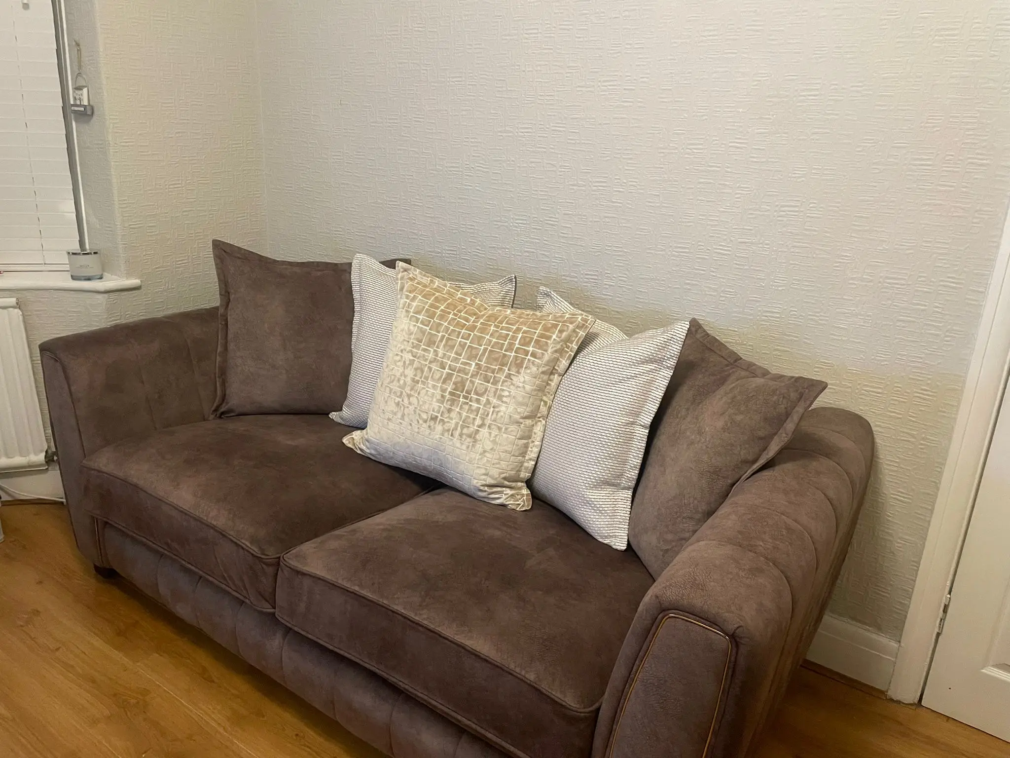 DFS Cherished 3 seater pillow back sofa & cuddler pillow back sofa