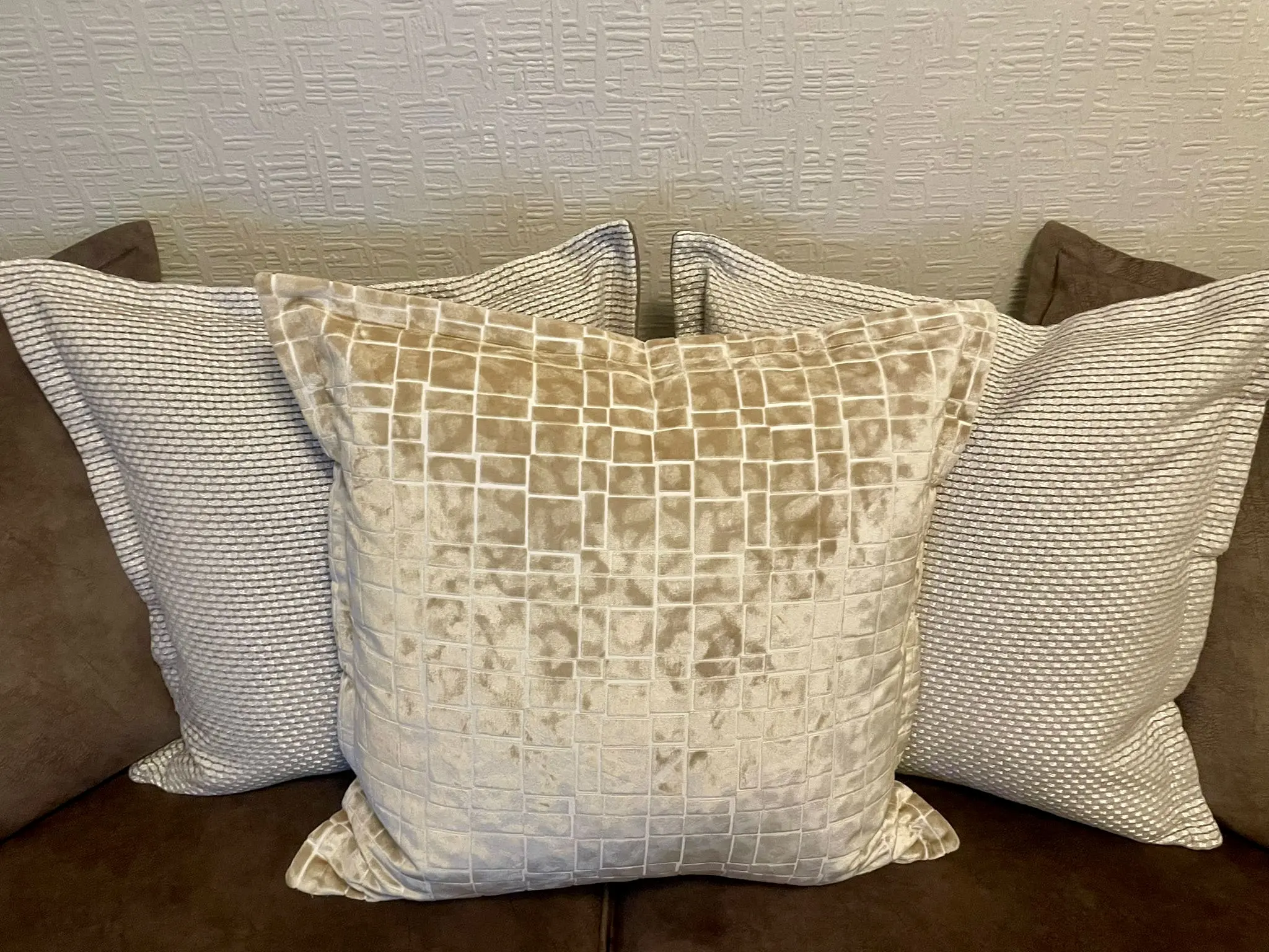 DFS Cherished 3 seater pillow back sofa & cuddler pillow back sofa