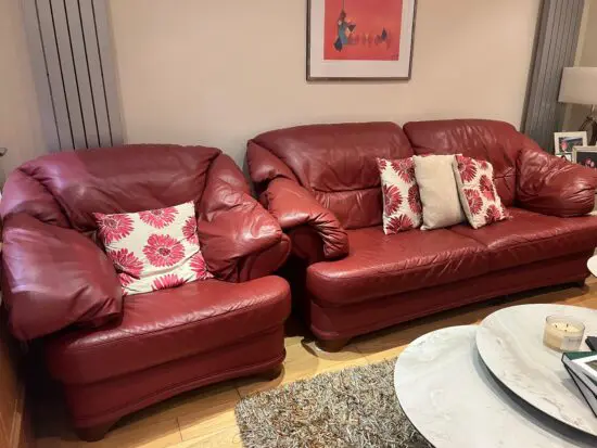Leather sofa set