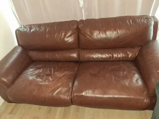 3 Seater Brown Faux Leather sofa