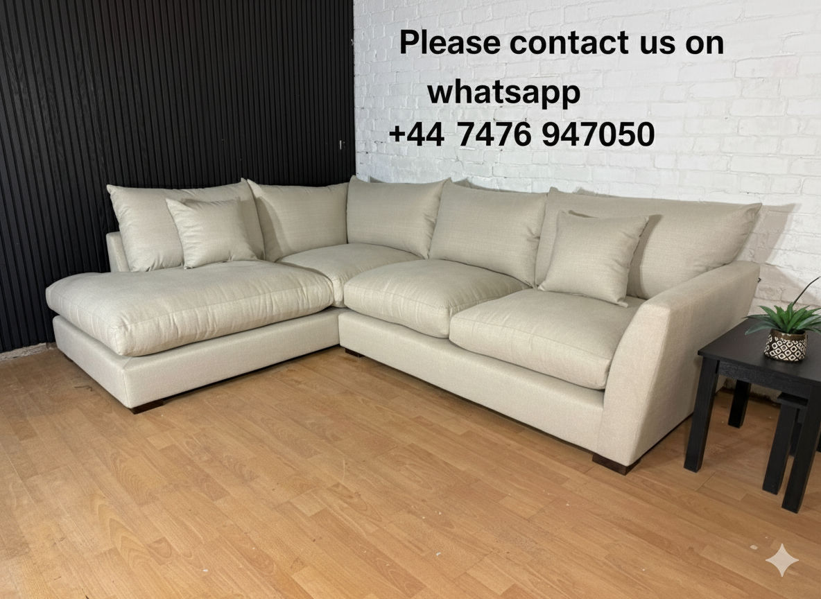 DFS 4 Settee Corner Sofa In Cream Color For Sale - Left Hand & Right Hand Orientation