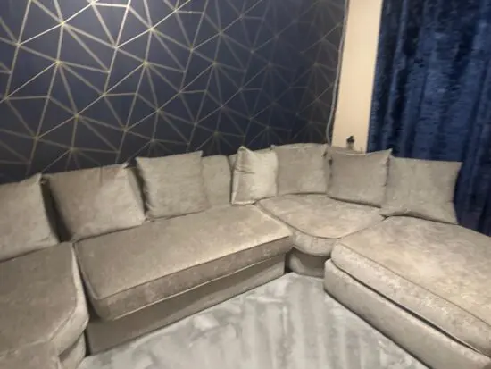 grey corner sofa in good shape