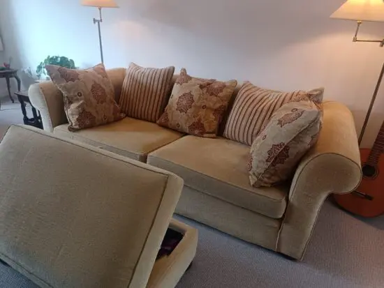 Multiyork Randolph Gold Extra Large Sofa- Large Sofa- Footstool