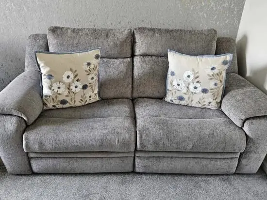 Grey DFS BARRETT Recliner Sofas. 3&2