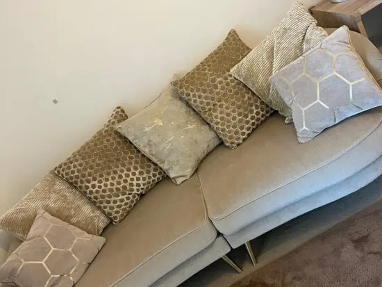 Sofaology Honeycomb sofas 4 seater split + love seat can fit 2 small children