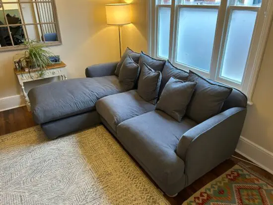 Loaf Smooch Chaise Sofa in Rainy Window Blue - Large