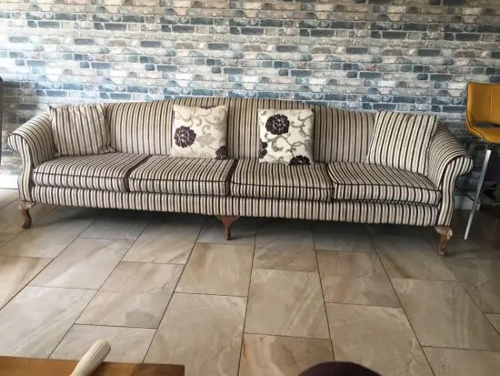 Rare Regency 20 Foot long Seats Many. With chair and footstoll.