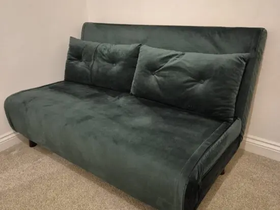 2 Seater Double Sofa Bed - Green Velvet