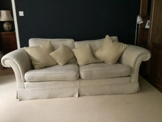 2 Duresta oatmeal Waldorf Grand 3 Seater Sofas