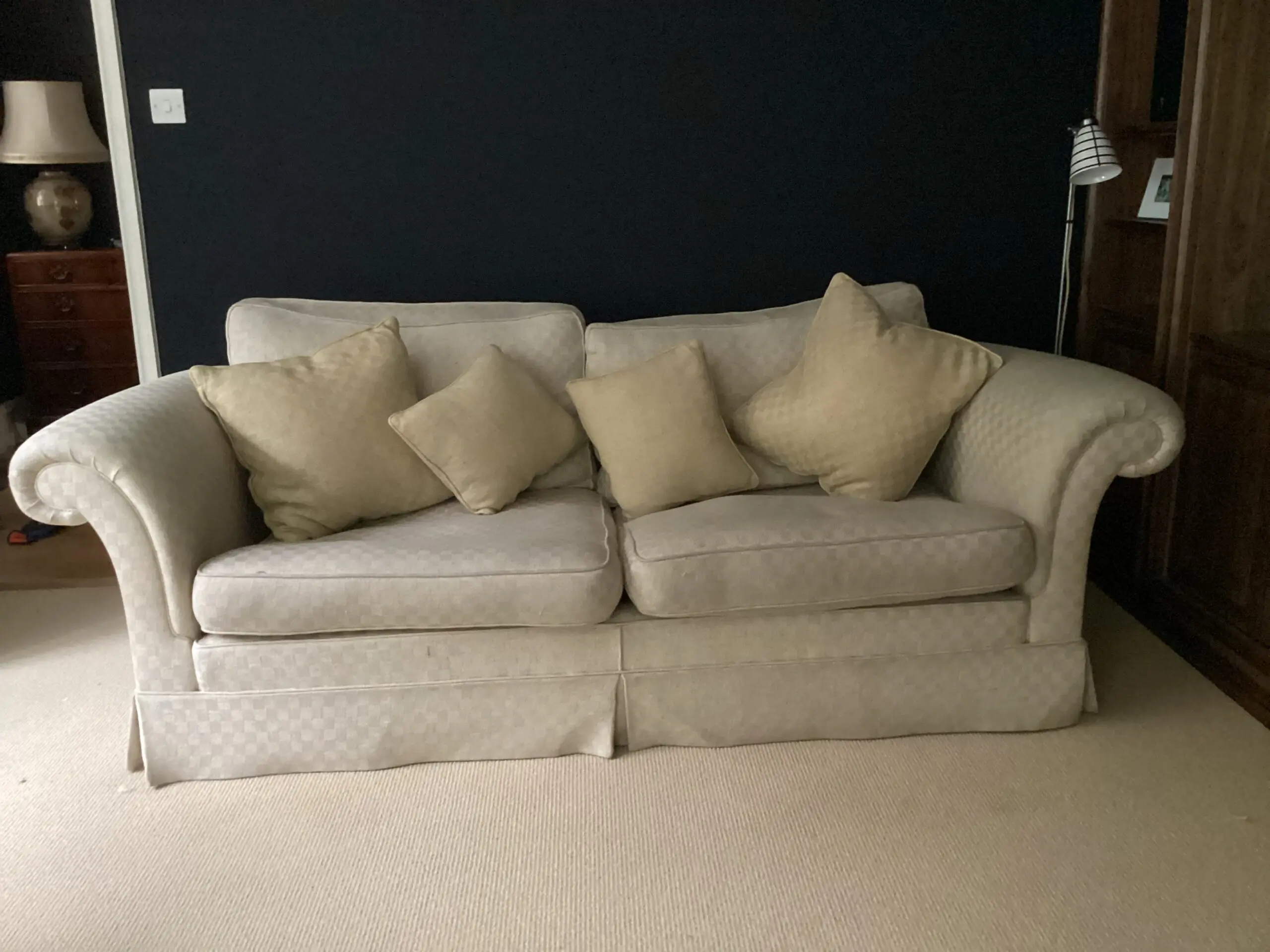 2 Duresta oatmeal Waldorf Grand 3 Seater Sofas