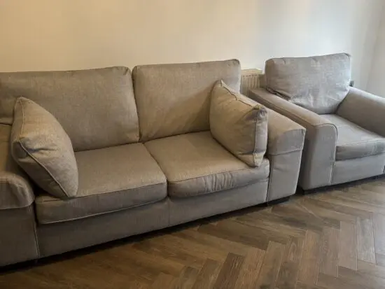 Ponsford Oxford large sofa and chair in grey marl