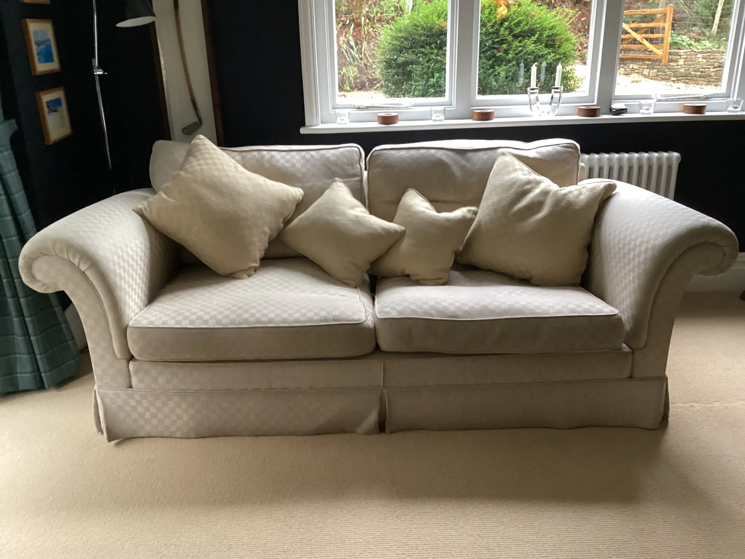 2 Duresta oatmeal Waldorf Grand 3 Seater Sofas