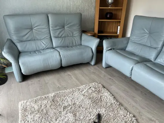 Himolla leather suite Colour- Sky 2 x 2.5 seaters