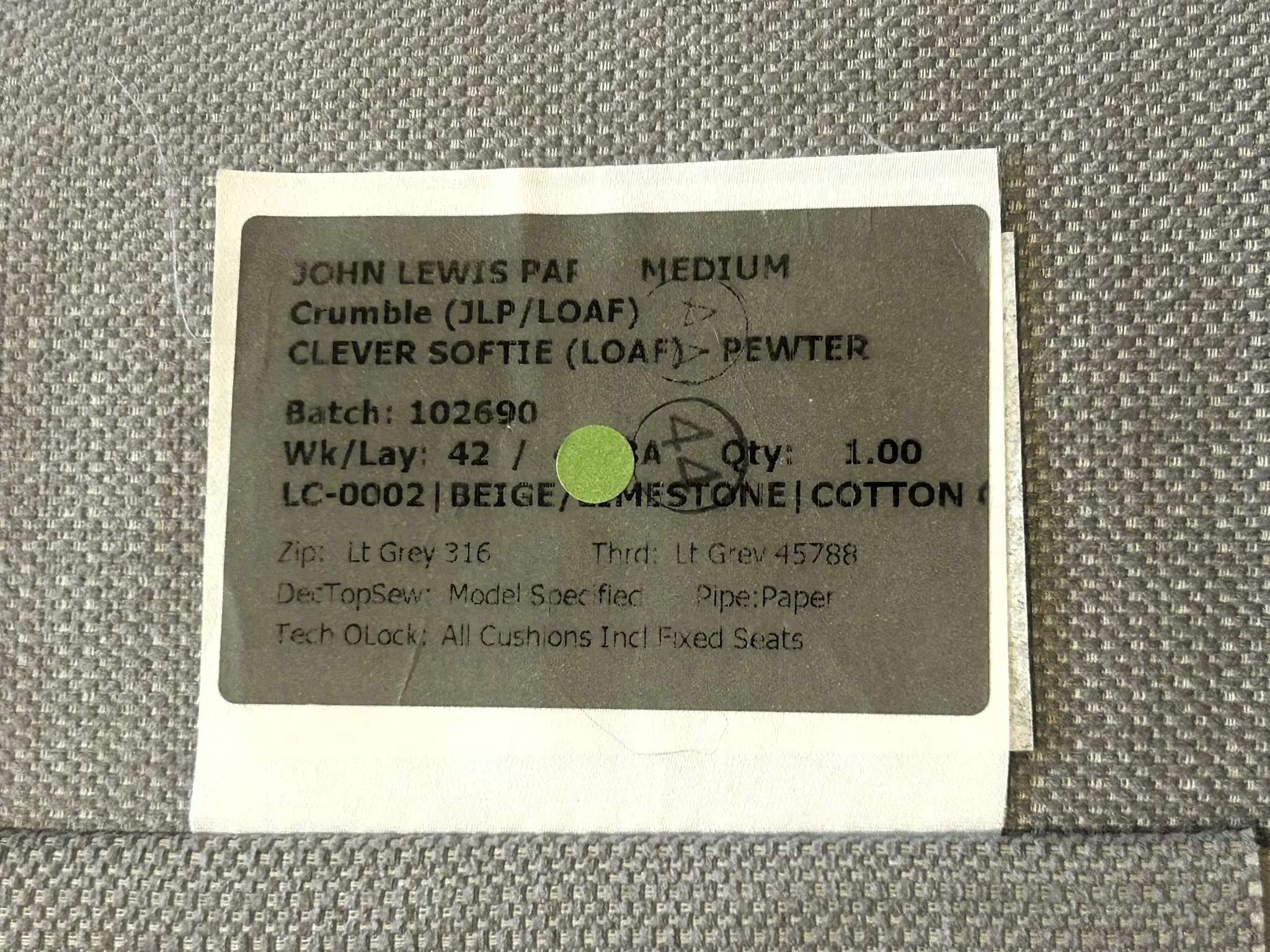 Loaf 'Crumble' 2 seater sofa from John Lewis