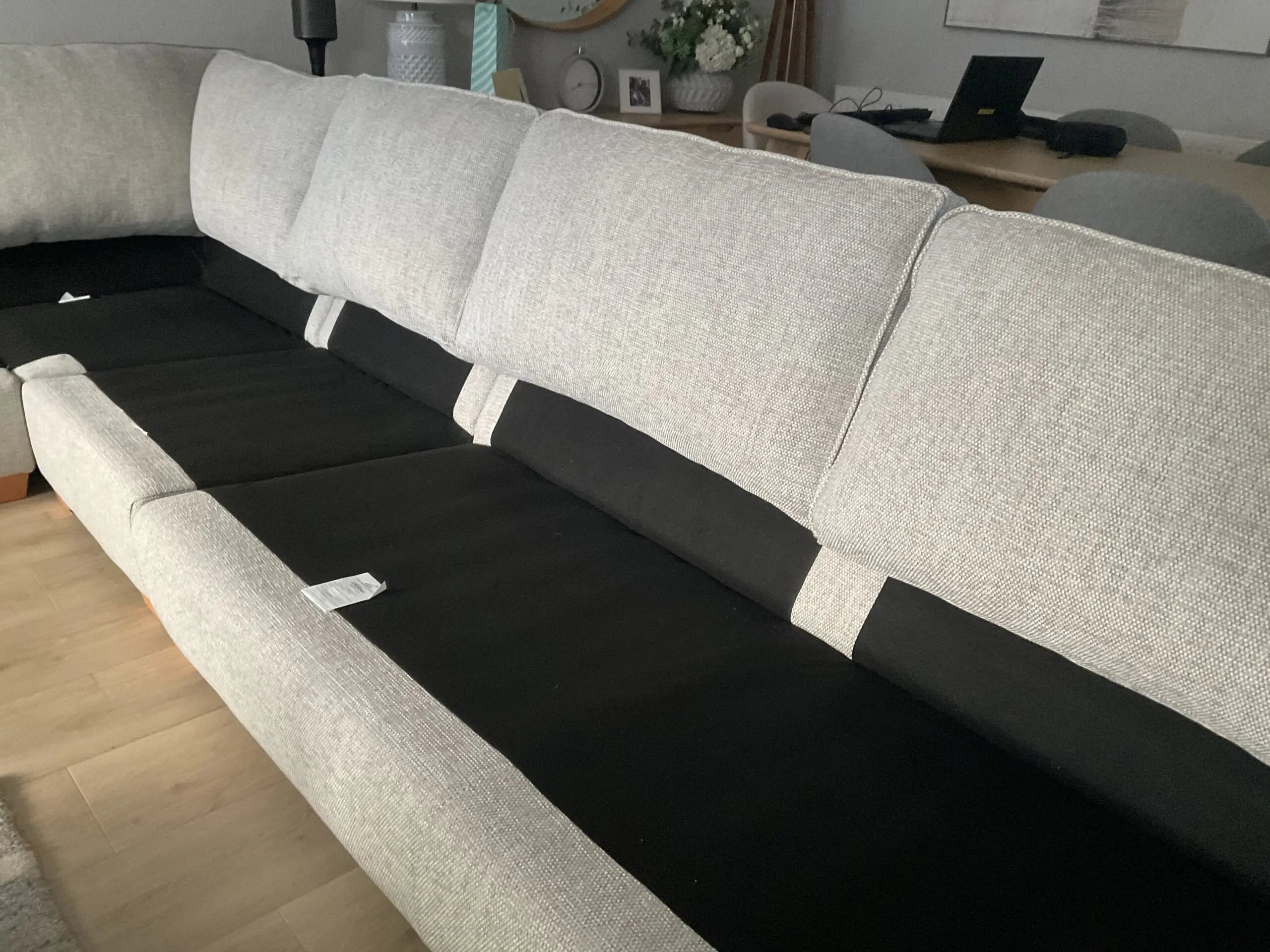 DFS Sofia corner suite with chaise and storage footstool