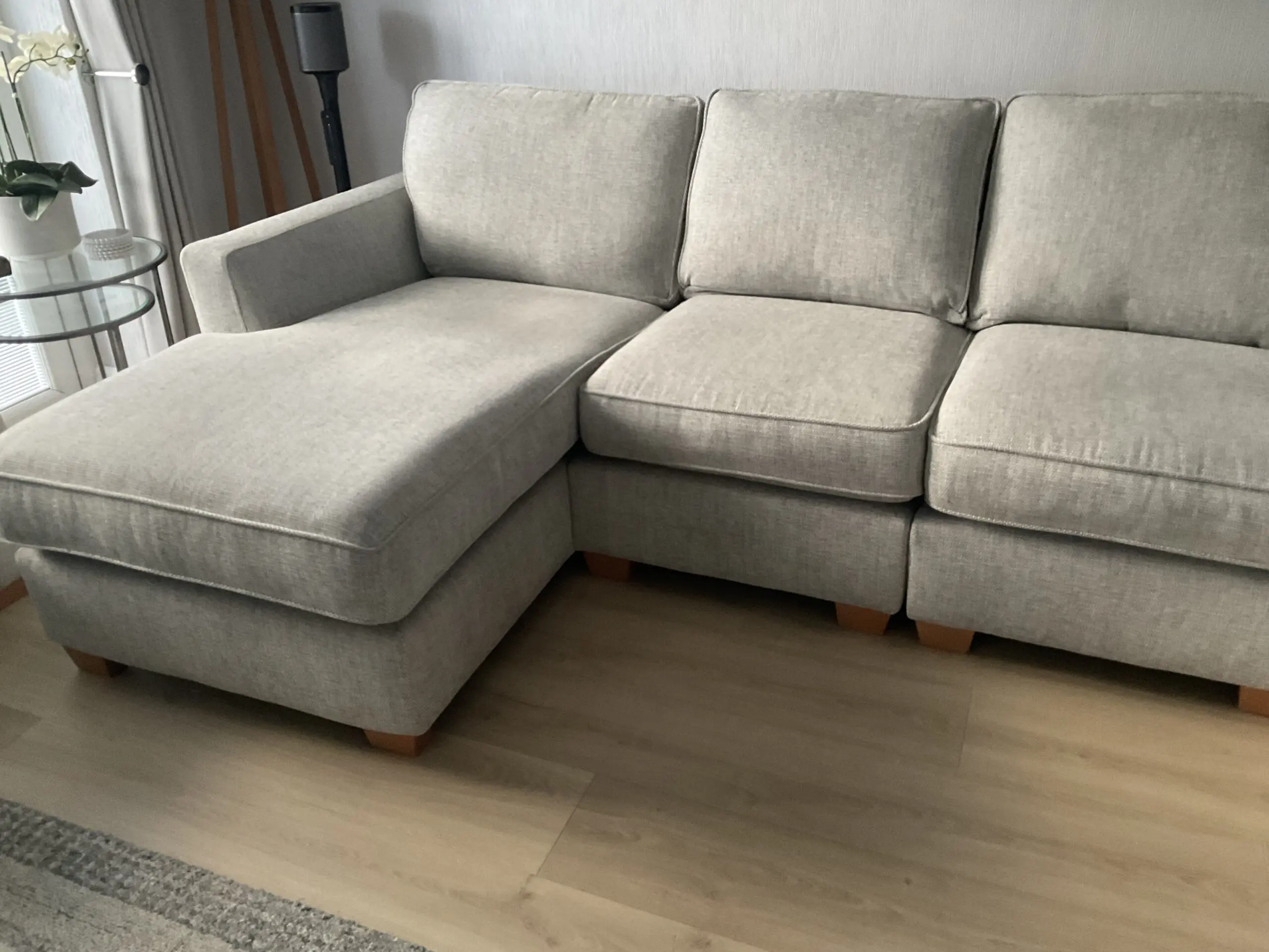 DFS Sofia corner suite with chaise and storage footstool
