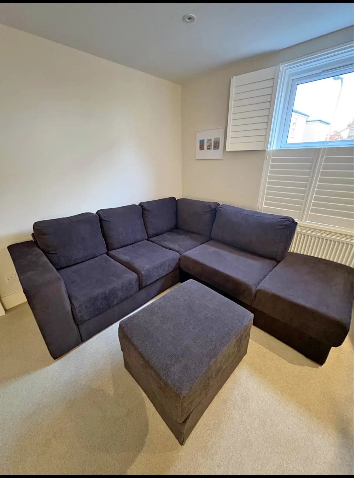 Nabru Corner Sofa With Matching FootStool - Mocha Colour