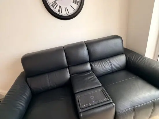 *REDUCED* DFS Black Leather Cinesound 2 Seater Sofa