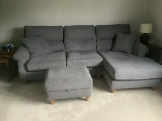 Next Ashford medium corner chaise right hand with storage footstool