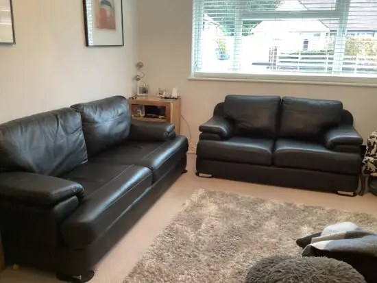 SofaSofa - Black Leather with chrome feet