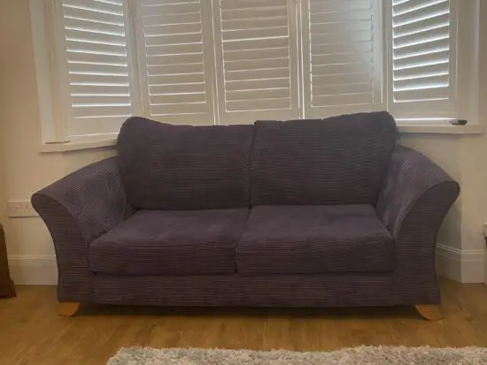 DFS Purple Sofas + Footstool