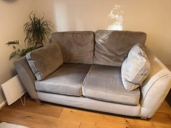 Next brown velvet 2 seater sofa