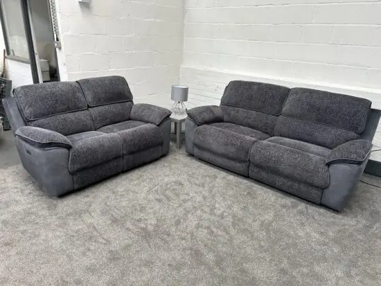 DFS Fontaine 3 seater and 2 seater power recliner sofas