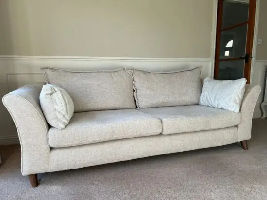 Sofology Scintillate 4 Seater Sofa - Basketweave Chenille Cream/ivory Mix