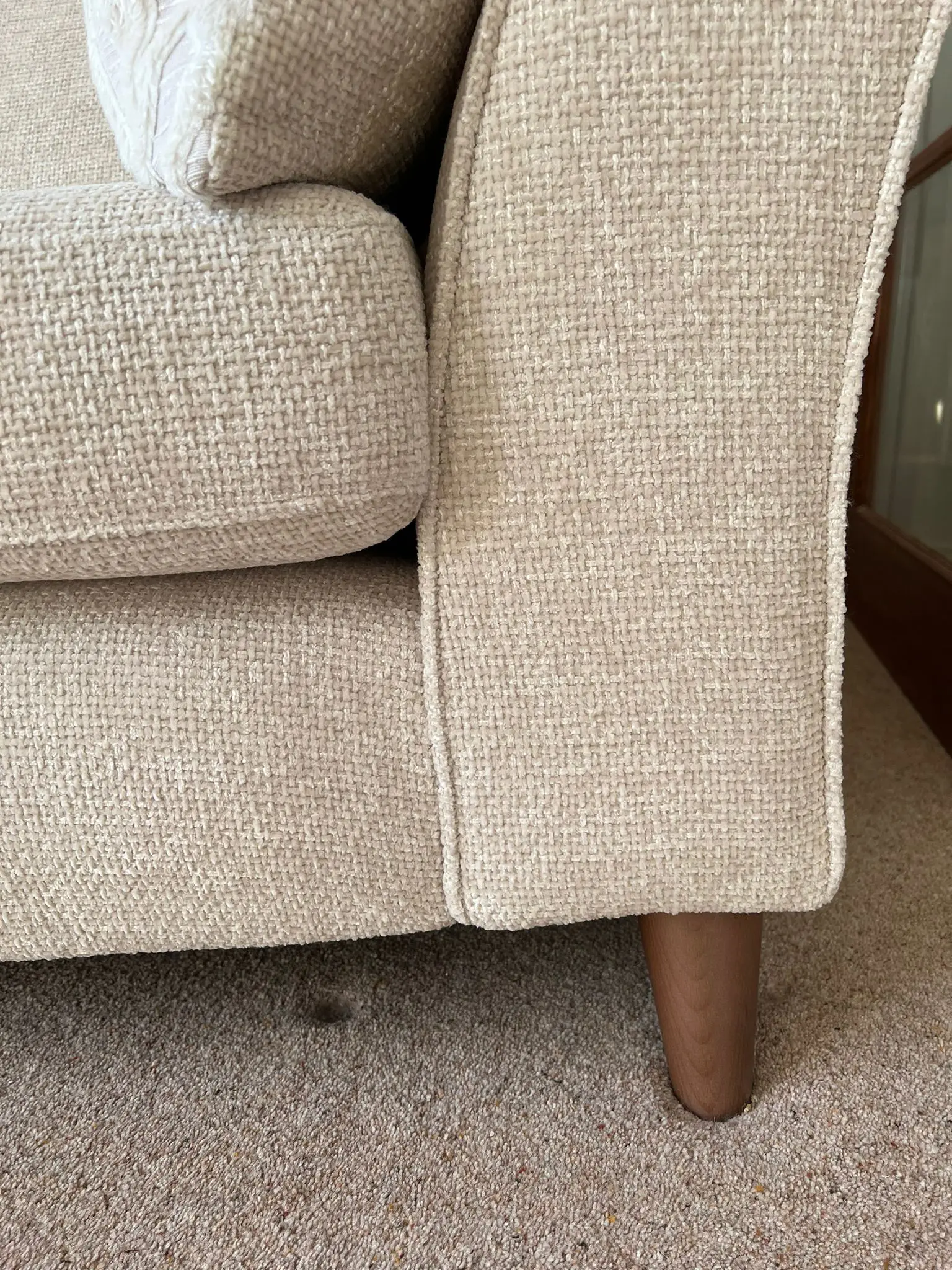 Sofology Scintillate 4 Seater Sofa - Basketweave Chenille Cream/ivory Mix