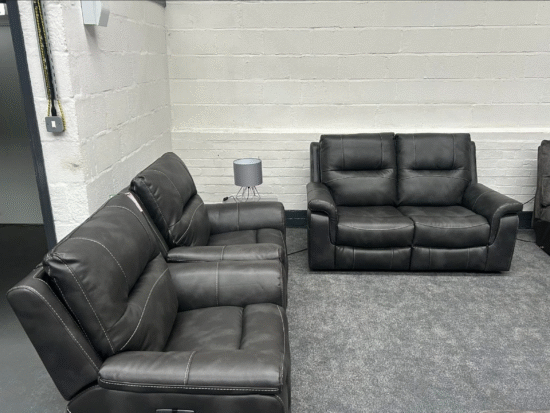 DFS Evander 2 seater power recliner and 2 power recliner chairs