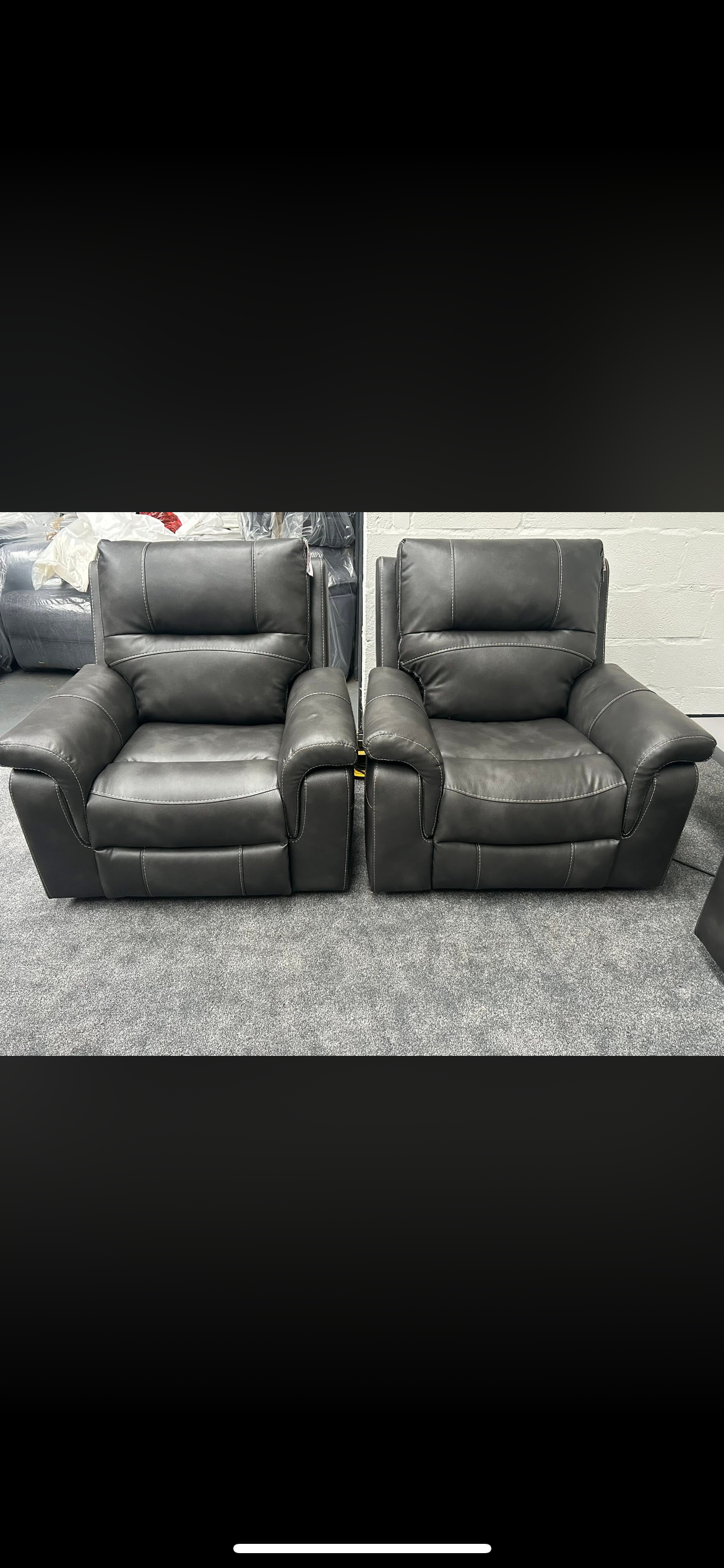 DFS Evander 2 seater power recliner and 2 power recliner chairs