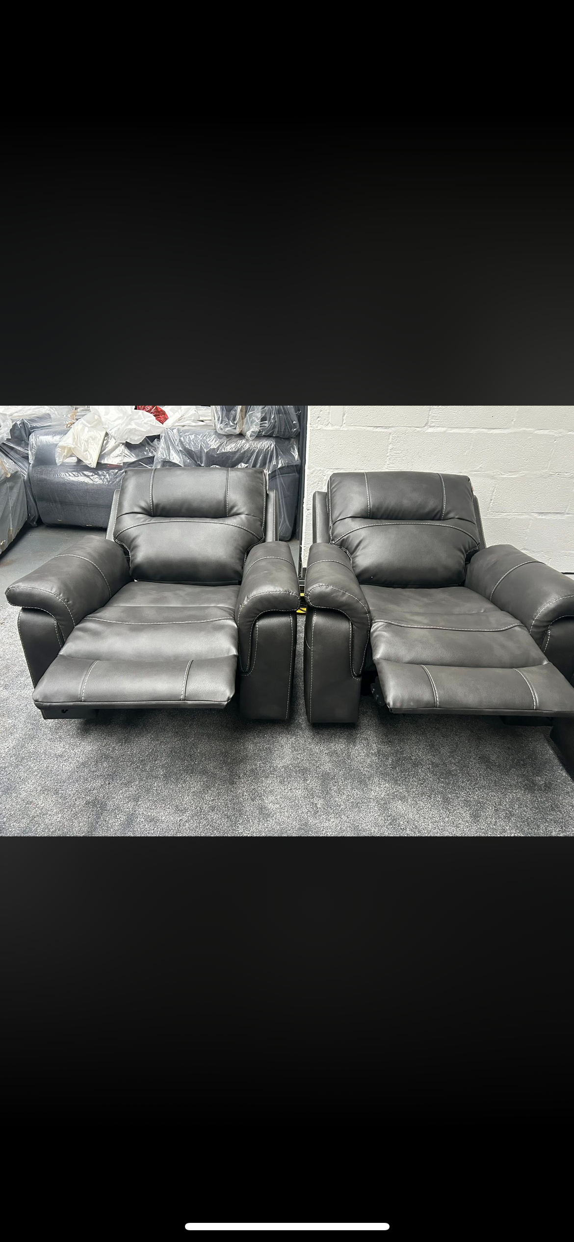 DFS Evander 2 seater power recliner and 2 power recliner chairs