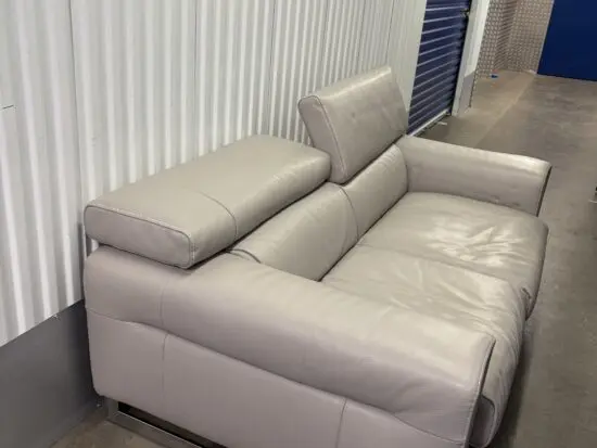 Dove grey leather sofas