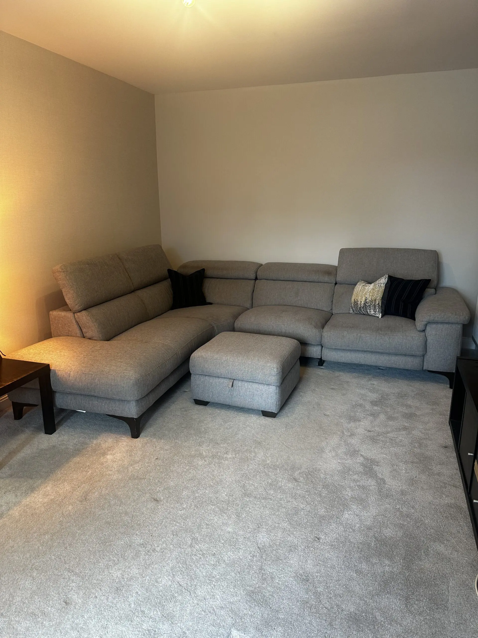 Grey Corner Sofa with Electric Recliner - Doorway to Value