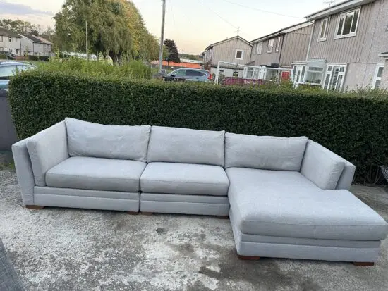 DFS Ada Long Beach silver/grey chaise sofa