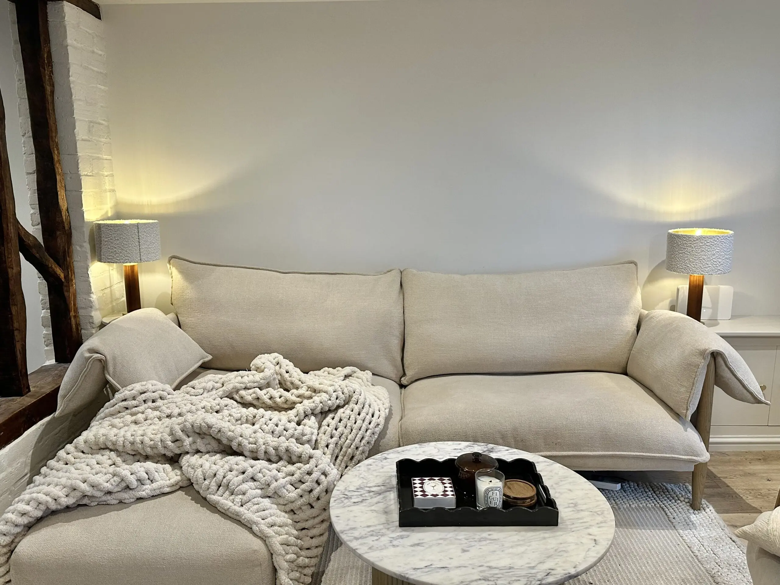 LOAF Shindig Sofa with footstool / Large / in Mixing Bowl Clever Boucle