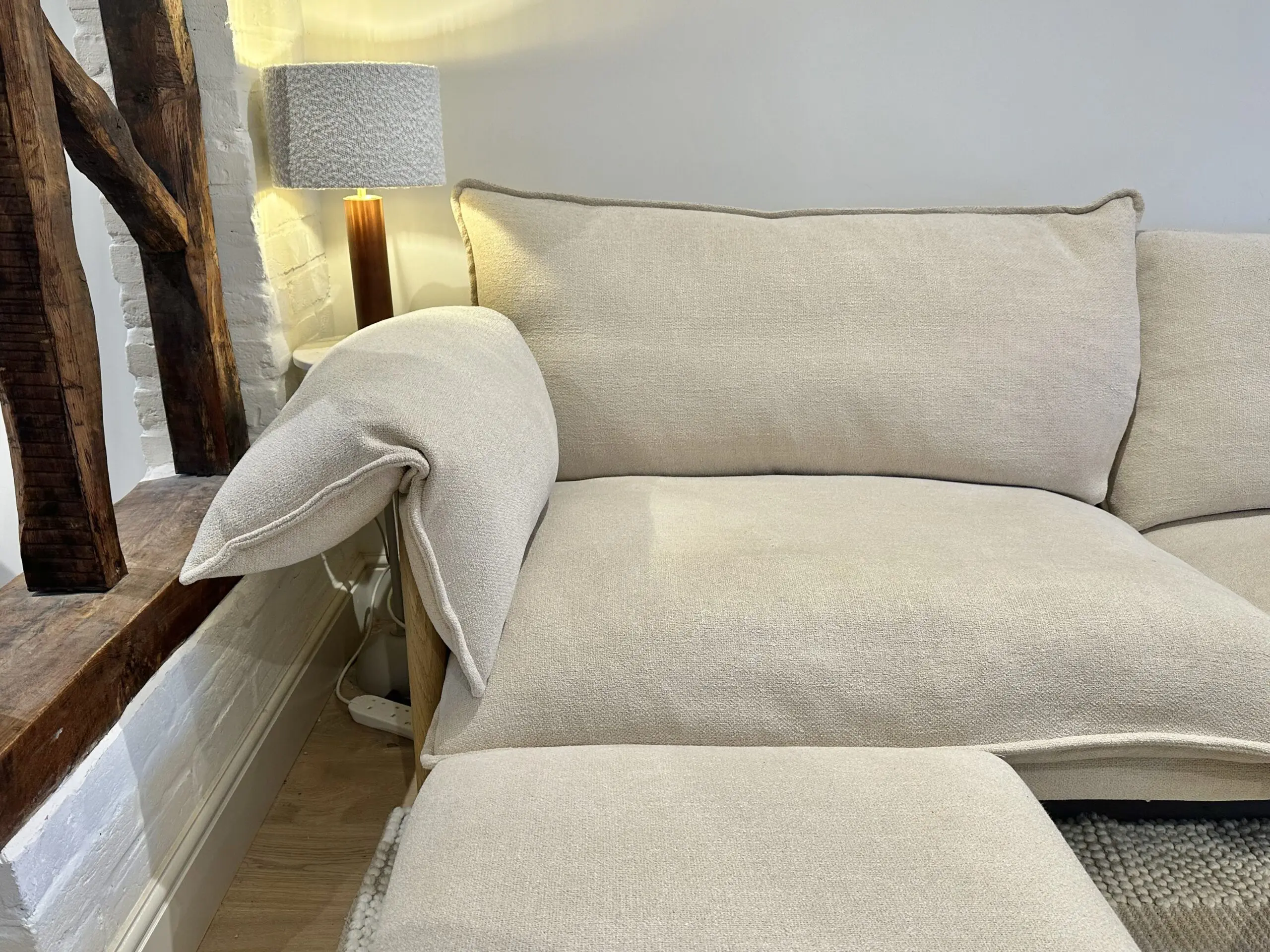 LOAF Shindig Sofa with footstool / Large / in Mixing Bowl Clever Boucle