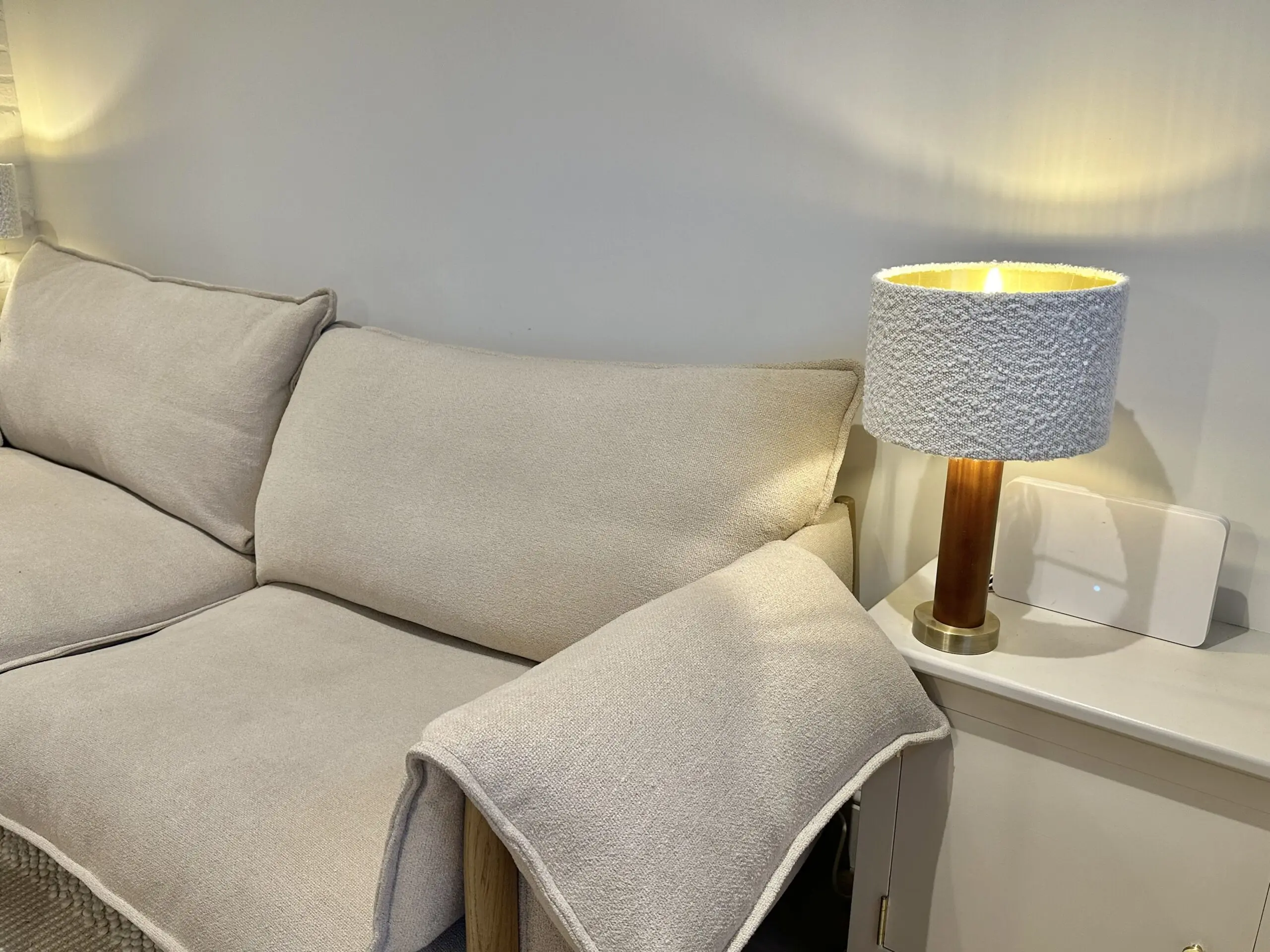 LOAF Shindig Sofa with footstool / Large / in Mixing Bowl Clever Boucle