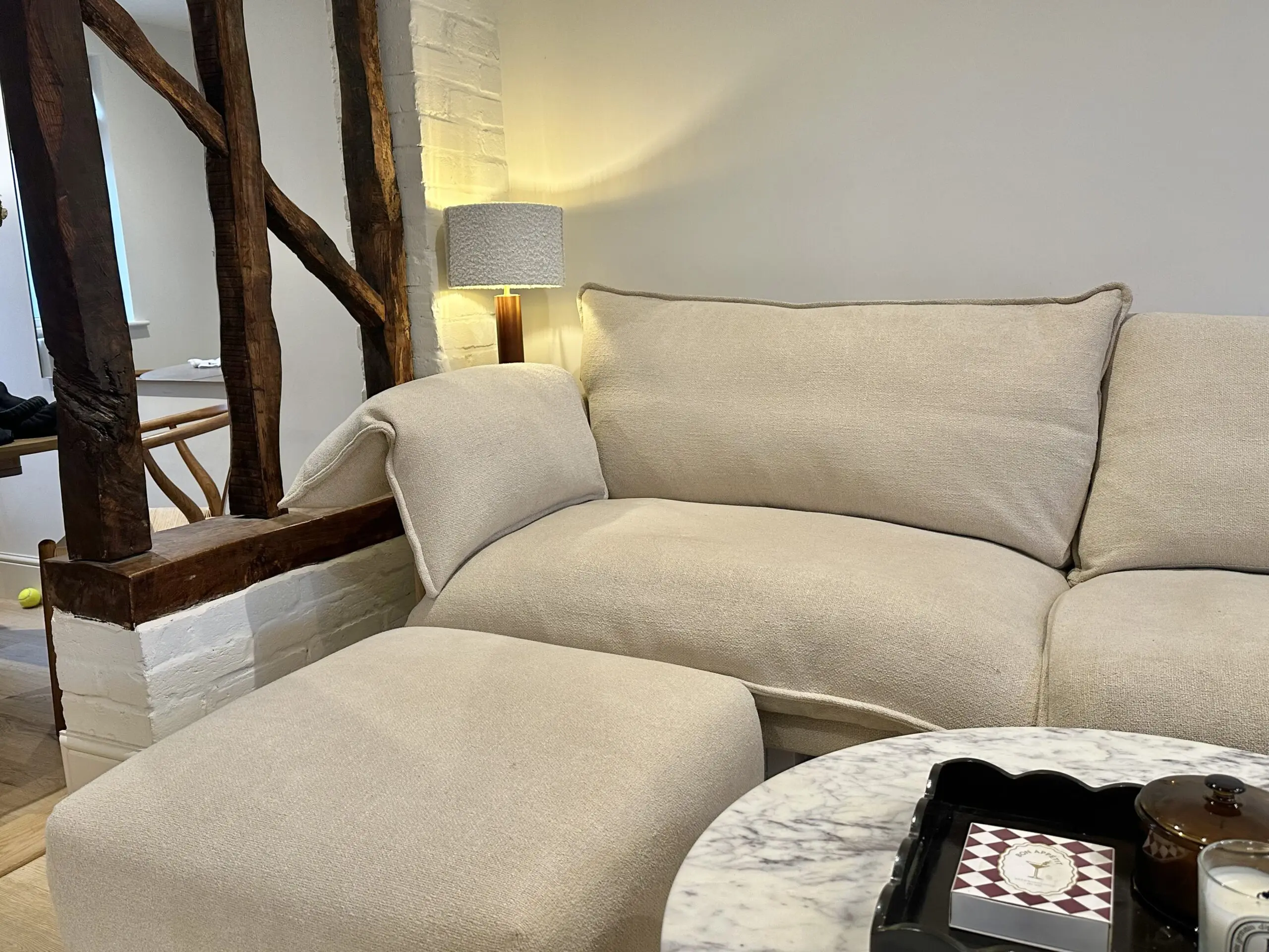 LOAF Shindig Sofa with footstool / Large / in Mixing Bowl Clever Boucle