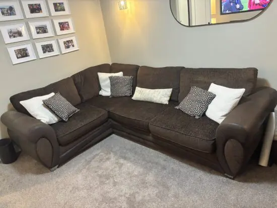 DFS brown corner sofa