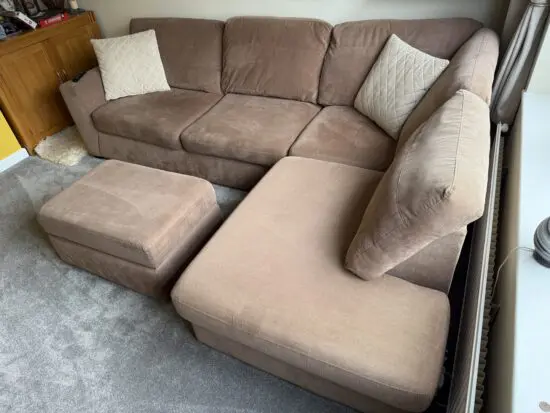 DFS corner sofa and footstool
