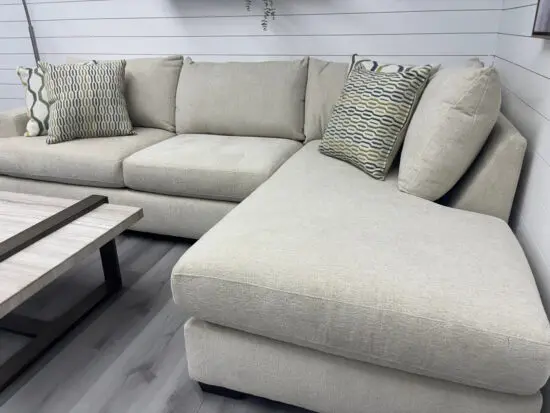 Next Beige L Shape Corner Sofa With Lounge Chaise For Sale